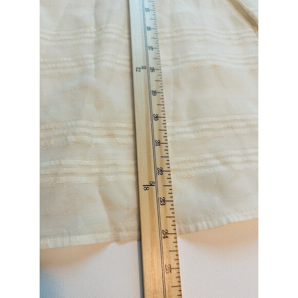 CHELSEA‎ AND WALKER Bow Blouse Ivory Silk Lace Long Sleeve Blouse Women's 6 - Picture 14 of 16